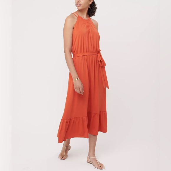 Flounce Halter Midi Dress - Picture 1 of 4